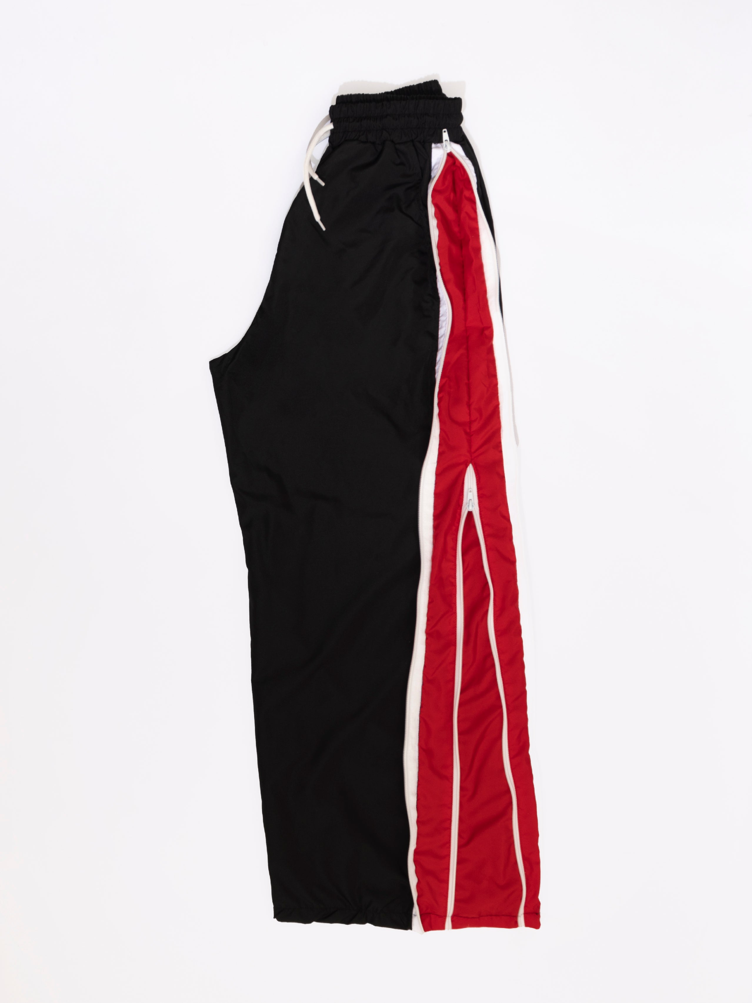 BAGGY BLACK/RED JOGGERS WITH ZIPPERS